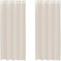 vidaXL Gordijnen voile met doorvoertules 2 st 140x225 cm crèmekleurig
