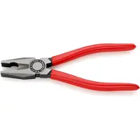 Knipex Kombitang | Kunststof bekleed | Zwart geatramenteerd | Lengte 200 mm | Zelfbedieningskaart/blister - 03 01 200 SB