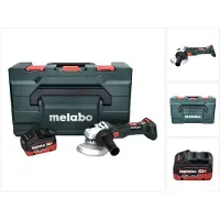 Metabo W 18 LT BL 11-125 Snoerloze haakse slijper 18 V 125 mm borstelloos + 1x oplaadbare accu 5,5 Ah + metaBOX - zonder lader