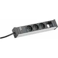 Bachmann Universele stekkerdoos, 3x stopcontact, 1x C-type aansluiting, 3,0 meter, CEE7/7