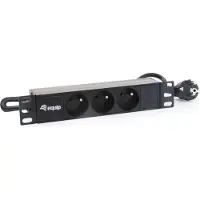Equip 333302, stekkerdoos, 10 inch, 1U, 3-voudig, Frans type, 250V, max. 3500W