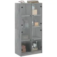 vidaXL Hoge kast met deuren 68x37x142 cm bewerkt hout grijs sonoma