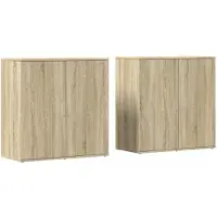 vidaXL Dressoirs 2 st 79x38x80 cm bewerkt hout sonoma eikenkleurig
