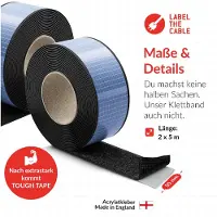 Label The Cable LTC TOUGH TAPE STRAP Klittenband (l x b) 5 mm x 50 mm Zwart 5 m