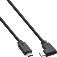 InLine USB-C kabel, schuin, USB 3.2 Gen.2x2, 20Gb/s, 100W, zwart, 1m
