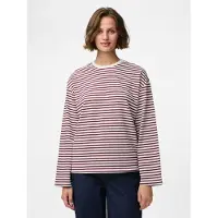 Pieces Shirt 'PCSadie' karmijnrood / wit