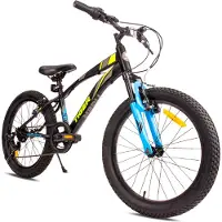 Sun baby Tiger Bike Kinderfiets voor jongens van 6 tot 10 jaar, 20 inch Zwart Groen Blauw, wielmaat te kiezen uit 6 versnellingen Shimano, in hoogte verstelbaar