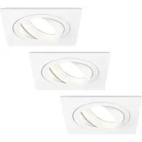 LEDVION - 3X LED Inbouwspot Sevilla - Dimbaar - 3W - 2700K - Ø92 mm - Wit