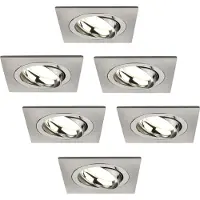 LEDVION - 6X LED Inbouwspot Sevilla - Dimbaar - 3W - 4000K - Ø92 mm - RVS