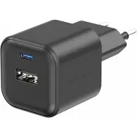 Swissten USB-C Snellader - 2 poorten - GaN technologie - 20W - Zwart