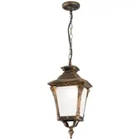 Orion Aiko nostalgische buiten hanglamp, brons / oud-messing, Aluminium, Antiek