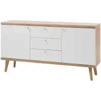 Feldmann-Wohnen Zijtafel Merle, dressoir, 160x40x83 cm, eiken Riviera / mat wit
