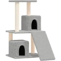 Syfax Kattenmeubel met sisal krabpalen 82 cm lichtgrijs