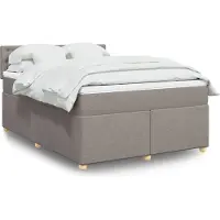 vidaXL Boxspring met matras stof taupe 140x200 cm