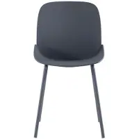 STONES Eva-stoel, modern design, donkergrijs polypropyleen, metalen poten – robuuste constructie voor binnen- en buitengebruik – hoge kwaliteit