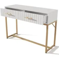 OKWISH Dressoirs - 100x45x75 cm - Dressoir Met 2 Laden En Kastdeuren - Stijlvolle Opbergkast Voor Interieur - Moderne Industrieel Design Kast - Metaal - Wit