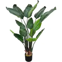 Decovego Kunstplant Strelitzia (Paradijsvogel), 120 cm, Kamerdecoratie, Realistisch in Pot,