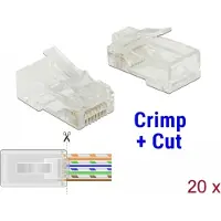 DeLOCK RJ45 Crimp+Cut Plug Cat.6 UTP 20 pieces