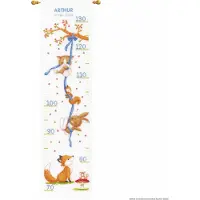 Vervaco - Telpakket kit - Geboorte - Groeimeter - Vrolijke bosvriendjes - PN-0170864 - Borduren - Borduurpakket - Borduurpakket geboorte - Borduurpakket volwassenen