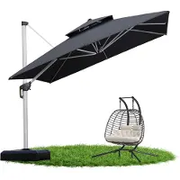 PURPLE LEAF Vierkant Parasol – Hangend zonnescherm – 360° draaibaar – Voor balkons – Voor terrassen – UV50+