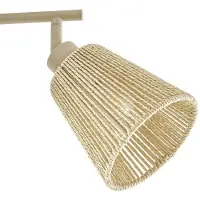 LINDBY plafondspot Anuva, 86 cm, 5-lamps, beige, papier dimbaar, crème / amber, Woon-/ Eetkamer, Papier, Landelijk, buitenspot