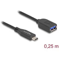 DeLOCK USB 10 Gbps Coaxial Cable USB Type-C male to Type-A female 25 cm
