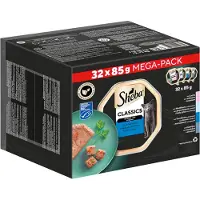 Sheba Classics Pate Weißfisch, Kabeljau, Lachs und Thunfisch 32x85g