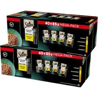 Sheba Delicacy Drobiowe Smaki saszetki 40x85 g mokra karma pełnoporcjowa dla dorosłych kotów w galaretce kawałki z kaczką, kurczakiem, drobiem i indykiem
