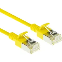 ACT DC7830 LSZH U/FTP CAT6A Datacenter Slimline Patchkabel Snagless | RJ45 Connectoren | Geel | 15 cm