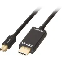 Lindy 36928 DisplayPort-kabel Mini-displayport / HDMI Adapterkabel Mini DisplayPort-stekker, HDMI-A-stekker 3.00 m Zwart