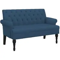 vidaXL Bankje met rugleuning 120x62x75,5 cm stof blauw