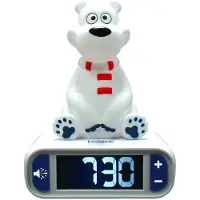 Lexibook Wekker met Nachtlampje 3D-ontwerp Animals Polar Bear en geluidseffecten