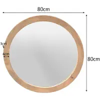 Starfurn Ronde spiegel Dide Naturel Mangohout 80 cm