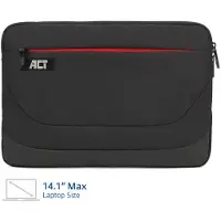 ACT AC8580 Suburb Laptop Sleeve 14,1" | Extra vak met Rits | Zwart