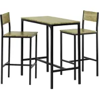 SoBuy Ensemble Table de Bar + 2 Chaises Hautes