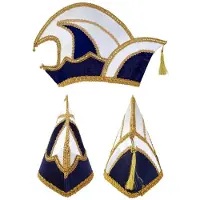 Themaparty Prinsenmuts luxe blauw/wit maat 63 - Carnaval prins steek festival alaaf thema feest