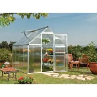 Palram Tuinkas Mythos 6x8 - Polycarbonaat - Zilver - 185x247x208cm