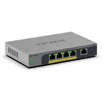 Netgear Easy Smart GS105EP - Switch - L3 - Smart - 1 x 10/100/1000 + 4 x 10/100/1000 (PoE+) - Voor op het bureau, ook wandmontabel - PoE+ (63 W)