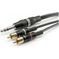 Sommer cable HBP-6SC2-0150 Jackplug / Cinch Audio Aansluitkabel [2x Cinch-stekker - 1x Jackplug male 6,3 mm (stereo)] 1.50 m Zwart