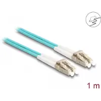 DeLOCK 87907 Glasvezel Optische vezel Aansluitkabel 1 m Aqua-blauw [1x LC-stekker - 1x LC-stekker] 50/125 µ Multimode OM3