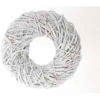HBX natural living Krans Twister Dia 35cm White Wash Wit wit Hout Kransen
