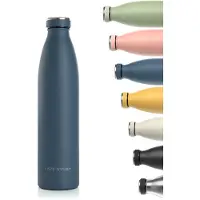 Lars Larsen Ren Roestvrijstalen drinkfles 1000ml - BPA-vrije geïsoleerde waterfles - voorSport, Fiets, Volwassene, Kids (Stone Blue)