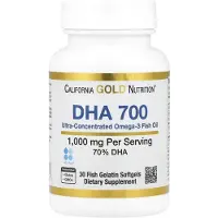 California Gold Nutrition , DHA 700 Fish Oil, Ultra-Concentrated, 1,000 mg, 30 Fish Gelatin Softgels