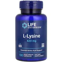 Life Extension , L-Lysine, 620 mg, 100 Vegetarische Capsules