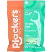 Plackers , Micro Line, Flosspicks, Verse Pepermunt, 90 Aantal
