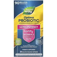 Nature'S Way , Fortify Optima, Vrouwenprobiotica + Voorprobiotica, Geavanceerd Zorg, 90 Miljard, 30 Vertraagde-Release Capsules