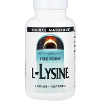 Source naturals , L-Lysine, 1.000 mg, 100 Tablets