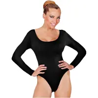 Widmann Unicolor Body Volwassen Met Knoopsluiting, Zwart Vrouw