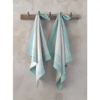 De Witte Lietaer Theedoeken De Witte Lietaer Pied de Poule Aqua (2 stuks)