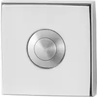 GPF bouwbeslag GPF Beldrukker vierkant 50x50x8mm met RVS gepolijst button
